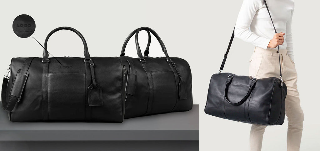 Custom Darrio Leather Duffle Bag (all colors) with custom logo