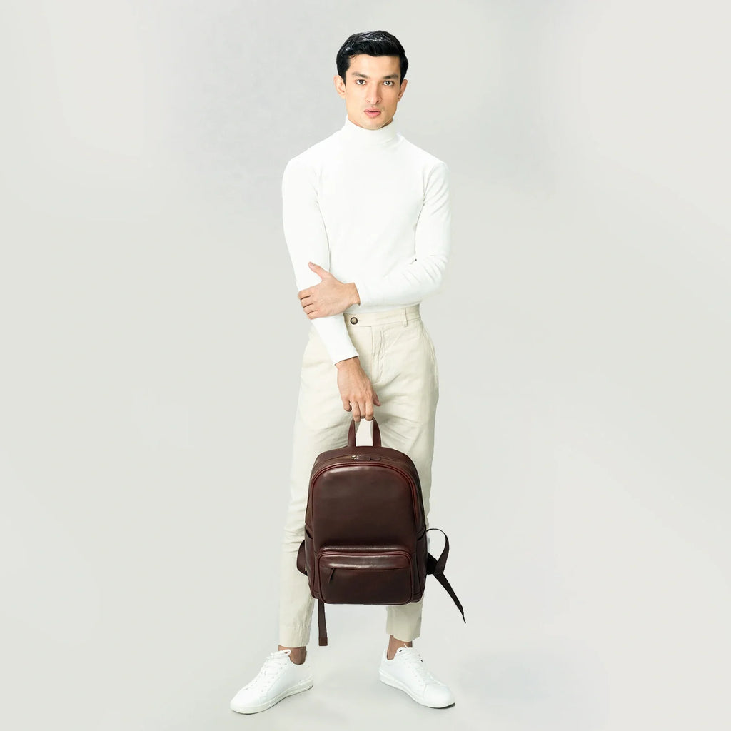 The Philos Vintage Brown Leather Backpack