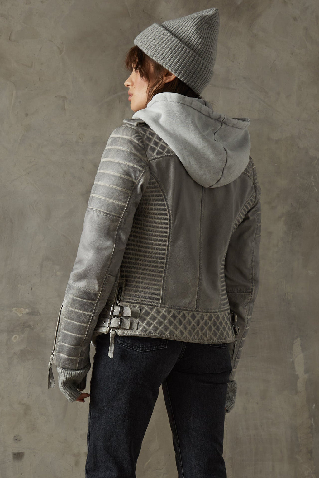 Kay Michaels 2.0 Tall: Iced Leather Jacket (Woman)