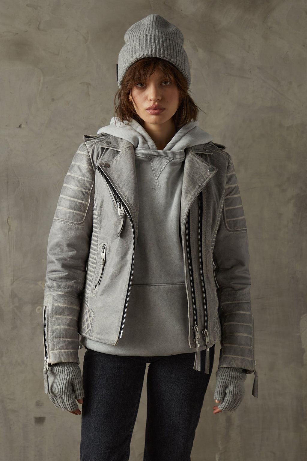 Kay Michaels 2.0 Tall: Iced Leather Jacket (Woman)