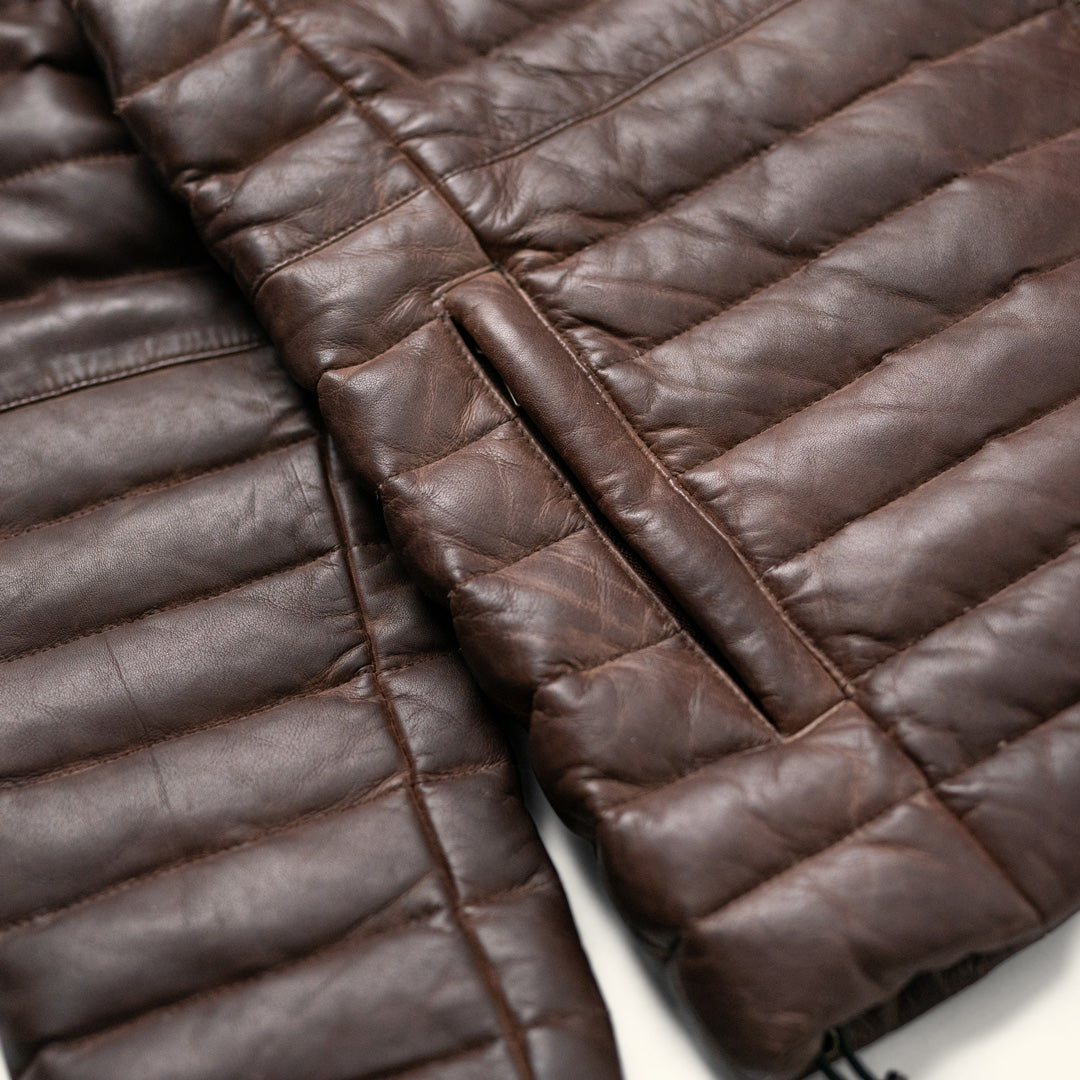 Bridger Leather Down Jacket | Dark Brown