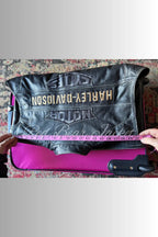 Men's Handmade Distressed HD Motorcycle Leather Vest With Embroidered Patches | Men Harley Davidson Triple Vent Passing Link Leather Vest