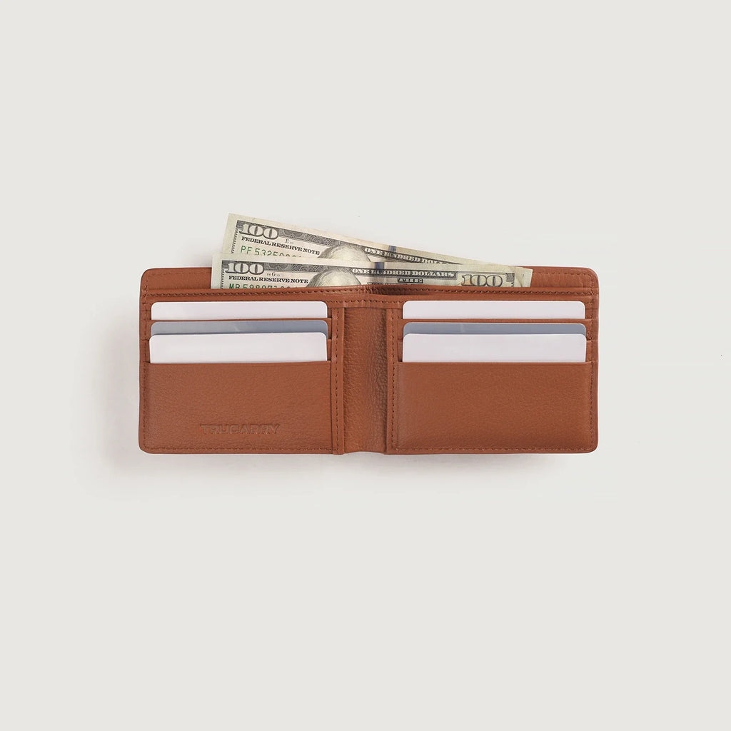 Voren Brown Leather Bi-fold Wallet