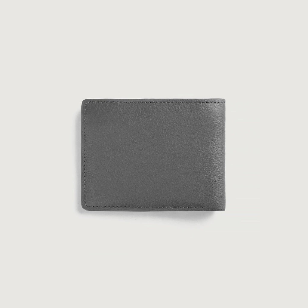 Voren Grey Leather Bi-fold Wallet