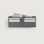 Voren Grey Leather Bi-fold Wallet