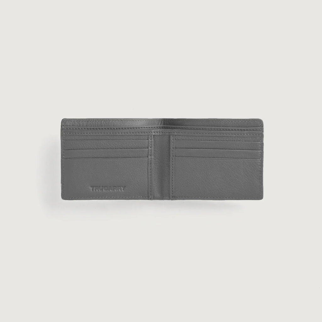 Voren Grey Leather Bi-fold Wallet