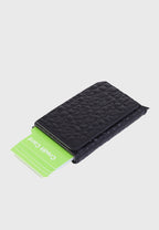 Genuine Leather Elephant Pattern Black Card Holder