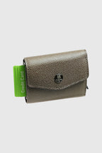 Genuine Leather Caviar Pattern Mouse Snap Closure Wallet \u0026 Card Holder