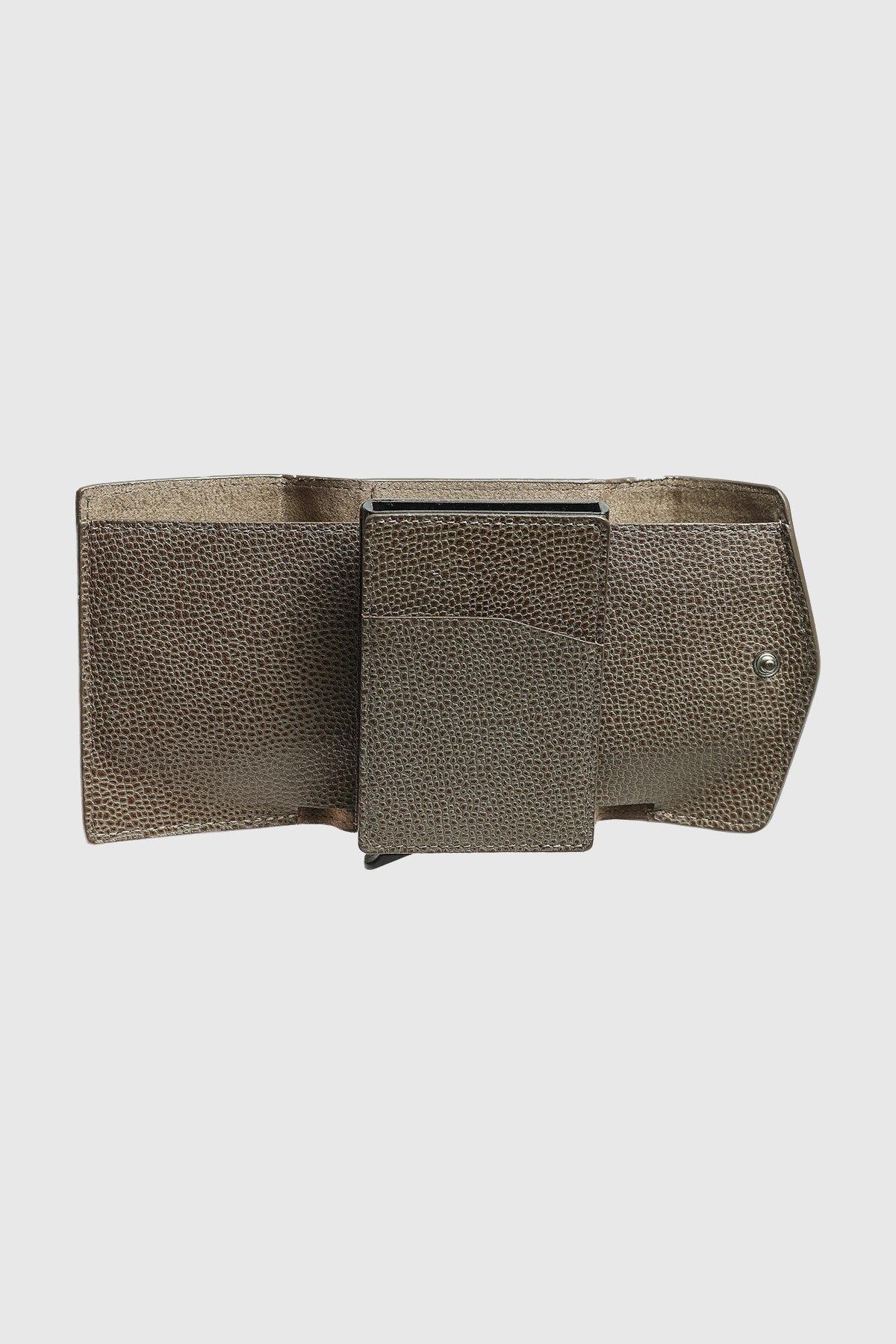 Genuine Leather Caviar Pattern Mouse Snap Closure Wallet \u0026 Card Holder
