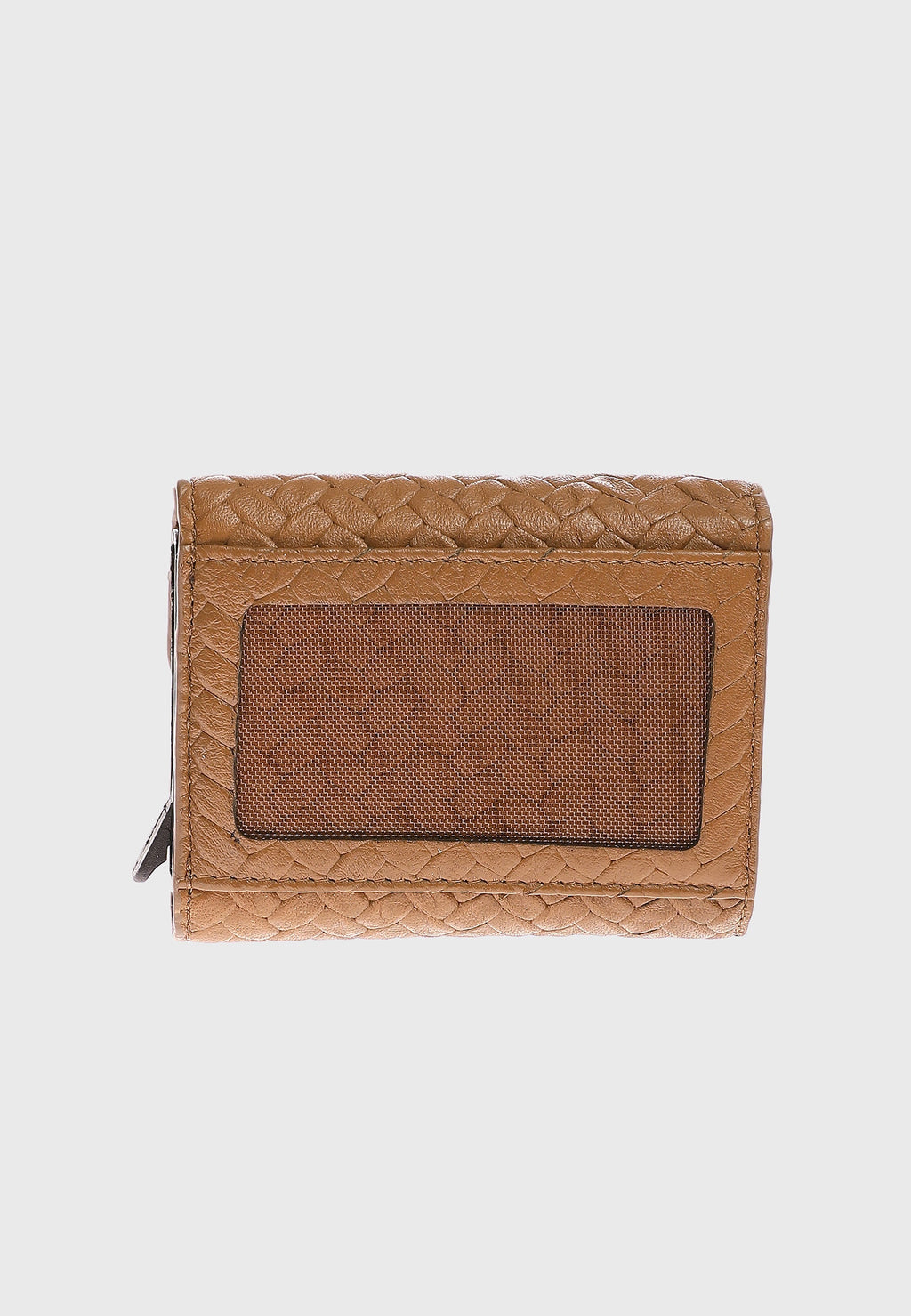 Genuine Leather Weave Pattern Tan Snap Closure Wallet \u0026 Card Holder