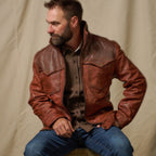 Elkhorn Leather Jacket | Distressed Brown & Chestnut