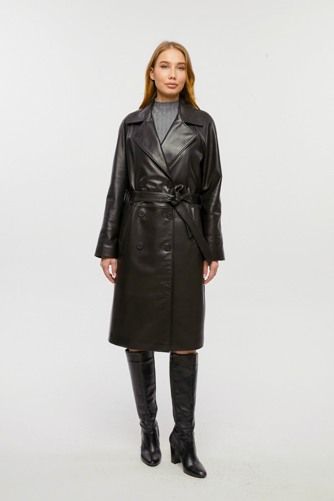 Sloane Leather Trench Coat