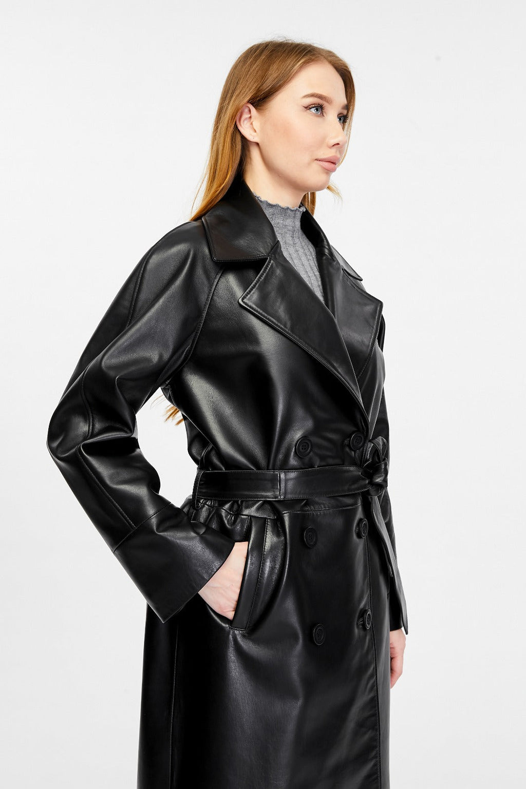 Sloane Leather Trench Coat
