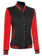 Womens Red and Black Varsity Jacket