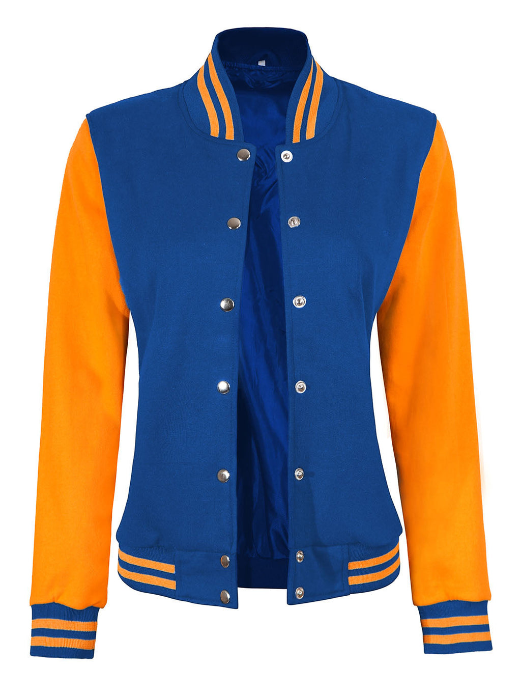 Women's Royal Blue and Yellow  Letterman Varsity Jacket