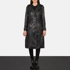 Fixon Hooded Black Trench Coat