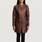 Trudy Lane Quilted Maroon Leather Coat