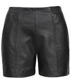 Women's Leather Black Shorts - High Waisted Style