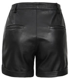 Women's Leather Black Shorts