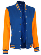 Women's Royal Blue and Yellow  Letterman Varsity Jacket