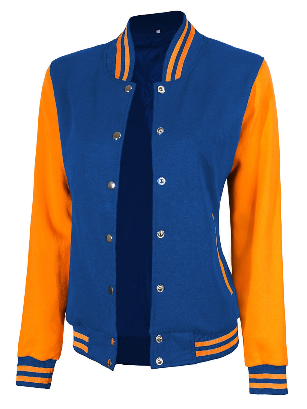 Women's Royal Blue and Yellow  Letterman Varsity Jacket