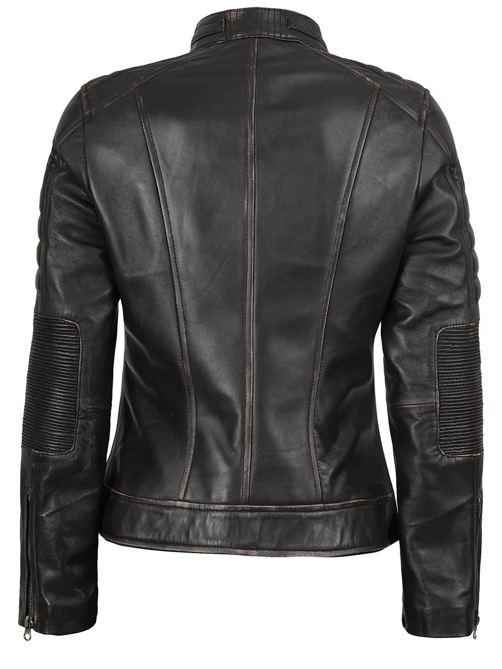 Women's Dark Brown Biker Style Leather Jacket