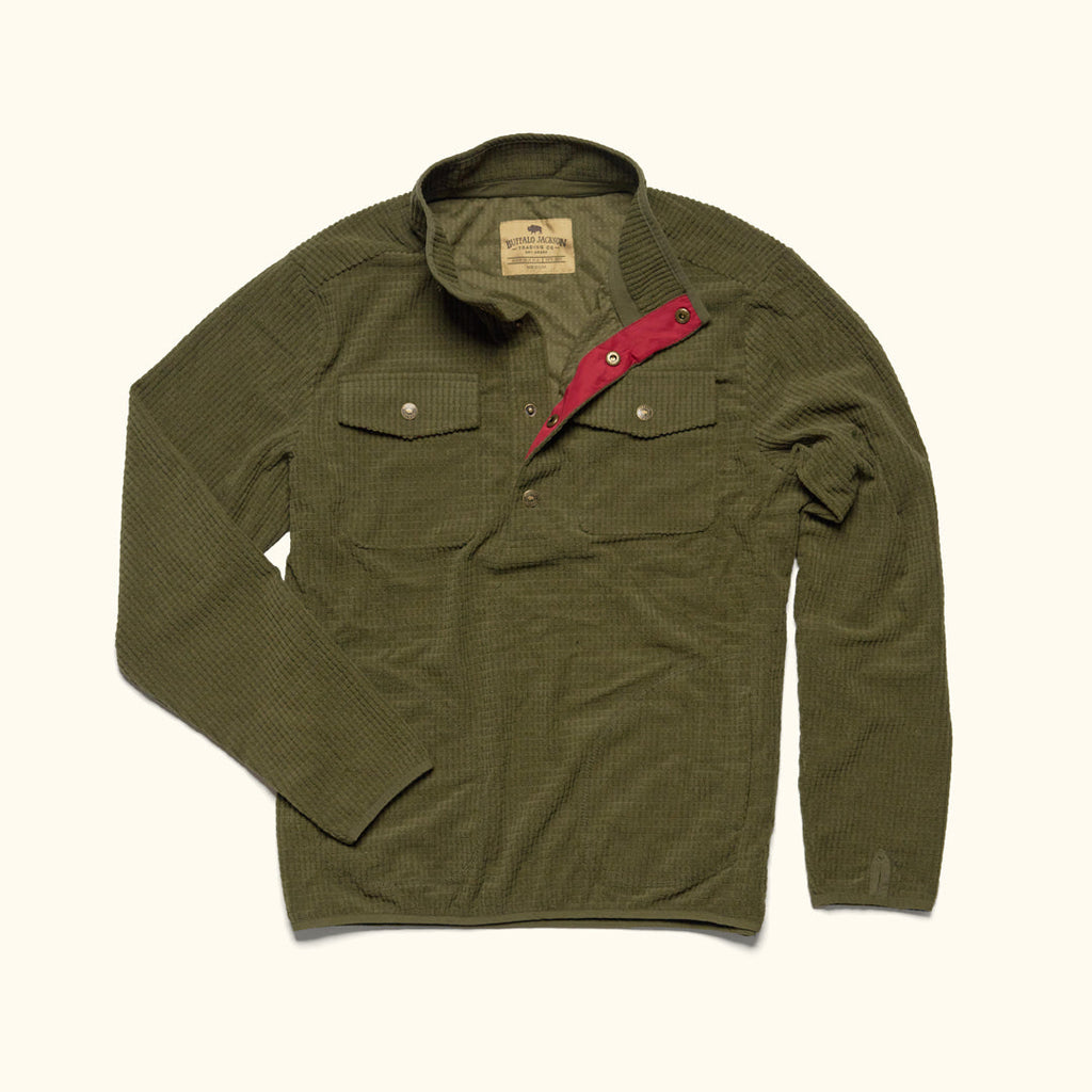 Yosemite Waffle Fleece Pullover | Moss Green