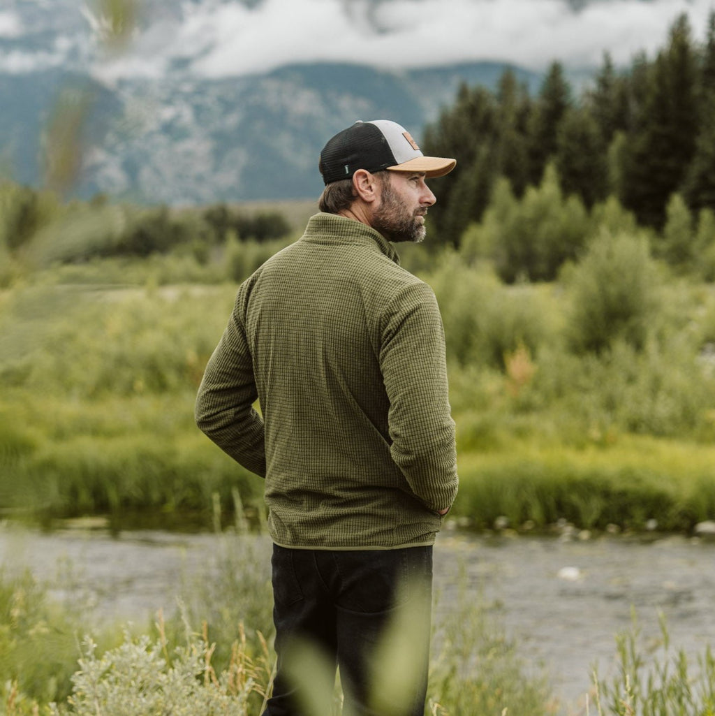 Yosemite Waffle Fleece Pullover | Moss Green