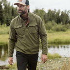 Yosemite Waffle Fleece Pullover | Moss Green