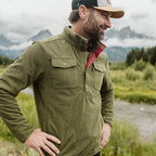 Yosemite Waffle Fleece Pullover | Moss Green