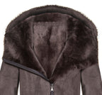 Womens Merino Sheepskin Hooded Coat-Antioch