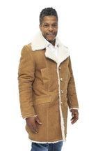 Mens Warm Sheepskin Trench Coat-Managua