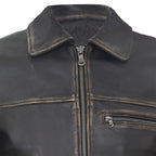 Mens Classic Cow Hide Leather Biker Jacket
