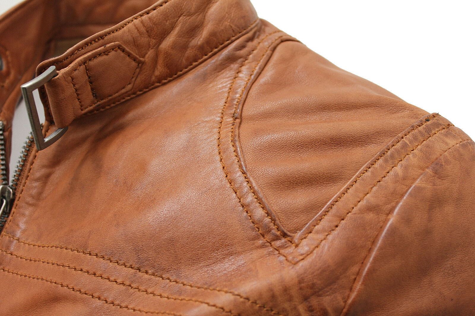 Womens Slim-Fit Leather Biker Jacket-Maldon