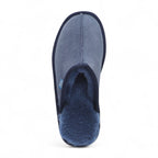 Men's Genuine Sheepskin Navy Suede Mule Winter Warm Non-Slip - Highland