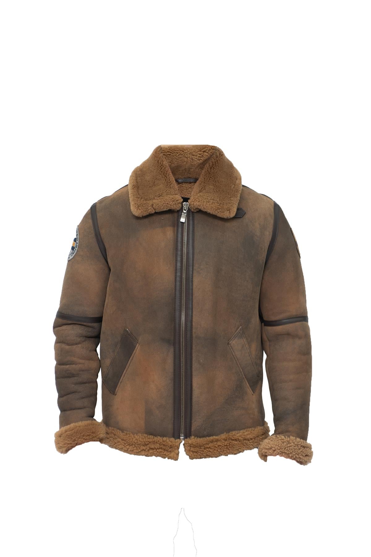 Mens B3 Sheepskin WW2 Bomber Jacket-Arnsberg