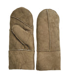 Womens Genuine Real Sheepskin Suede Mittens Warm Gloves