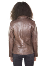 Womens Leather Blazer Jacket-Seregno