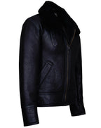 Mens B3 WW2 Leather Sheepskin Aviator Flying Jacket-Charleston