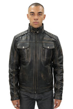 Men's Vintage Leather Biker Jacket-Cape Town