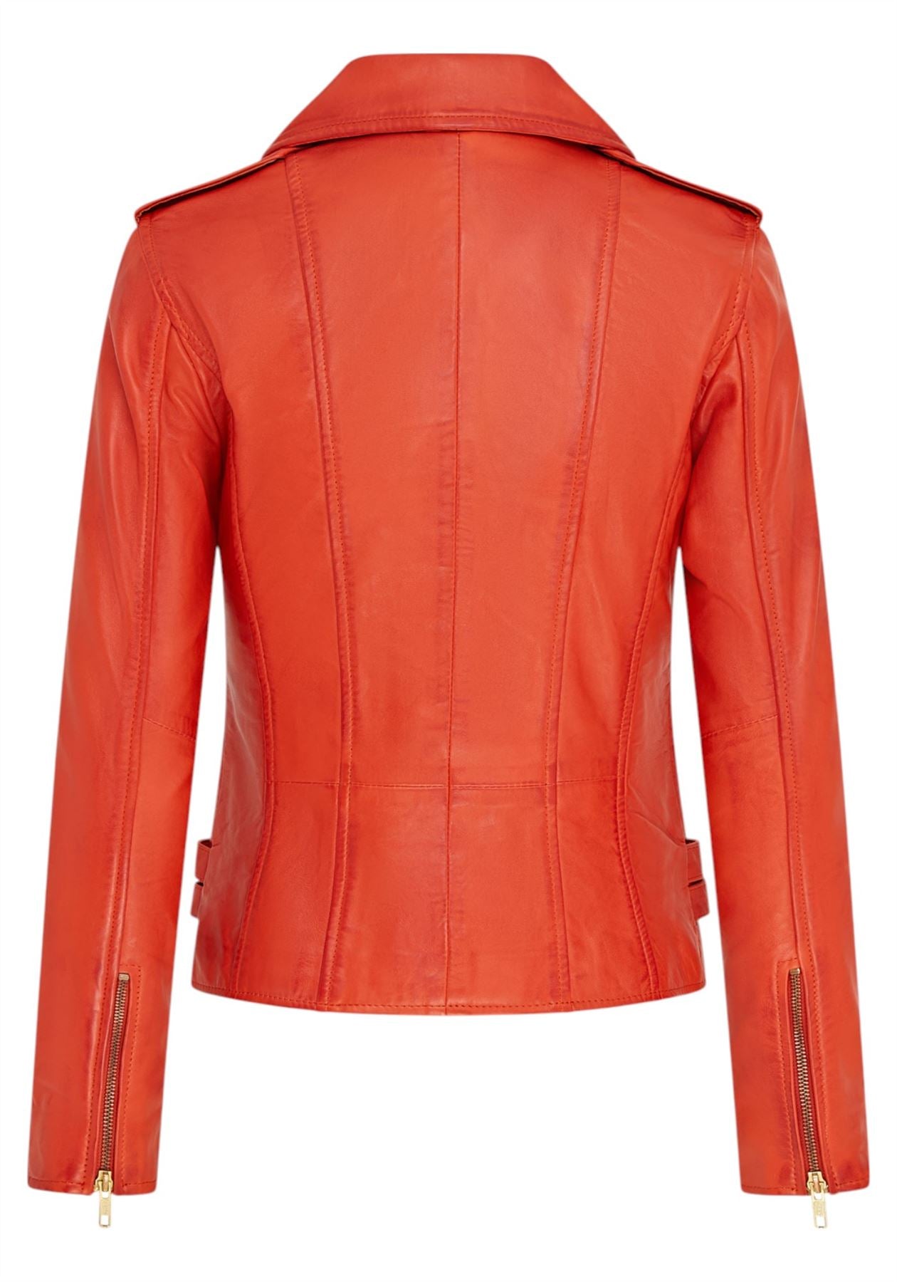 Womens Leather Vintage Brando Biker Jacket-Orlando