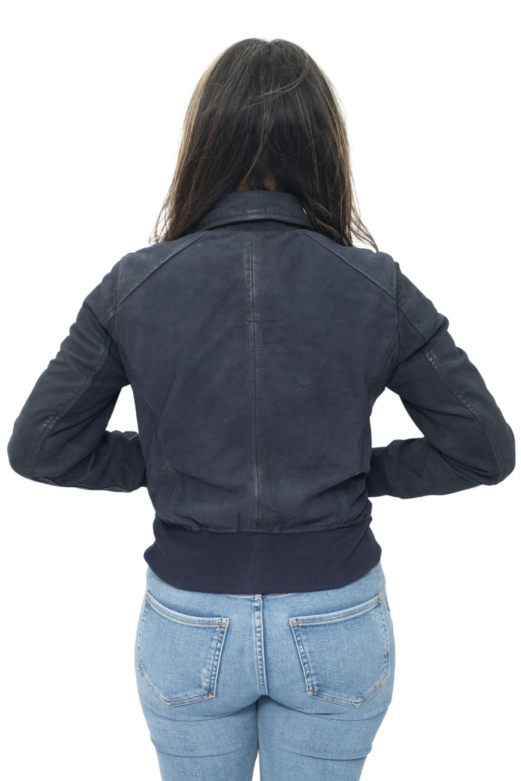 Womens Leather MA-1 Varsity Jacket-Ann Arbor