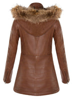 Womens Quilted Leather Parka Jacket-Curitiba