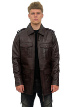Mens Leather Parka Safari Coat-Mesa Verde