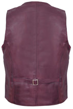 Mens Leather Waistcoat Formal Traditional Gilet Vest