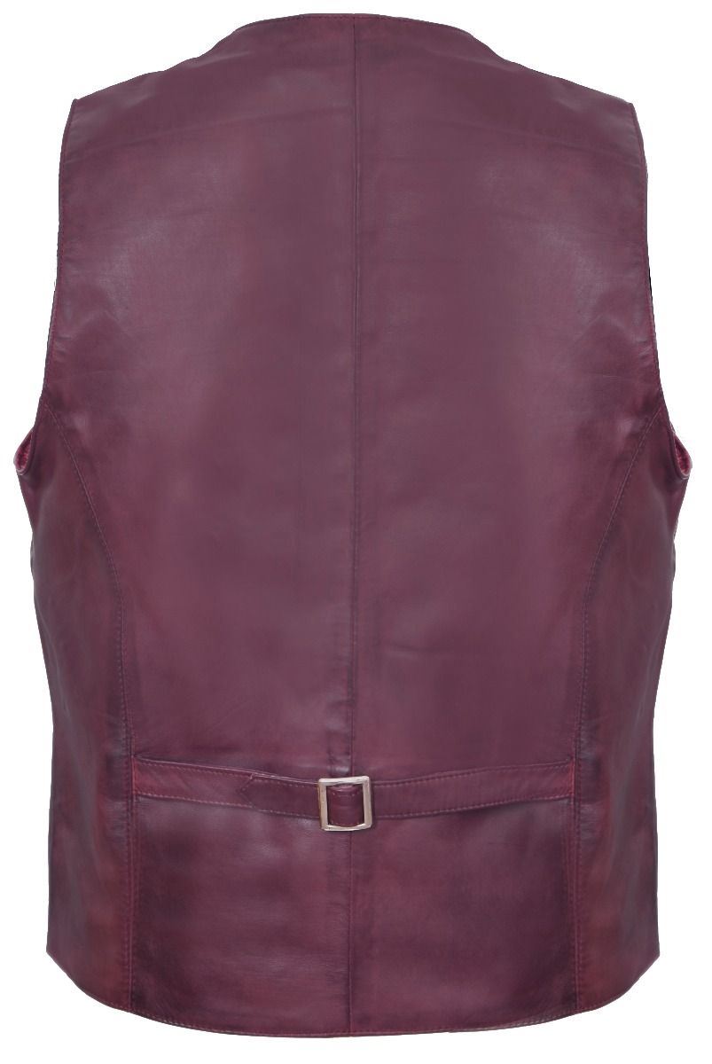 Mens Leather Waistcoat Formal Traditional Gilet Vest