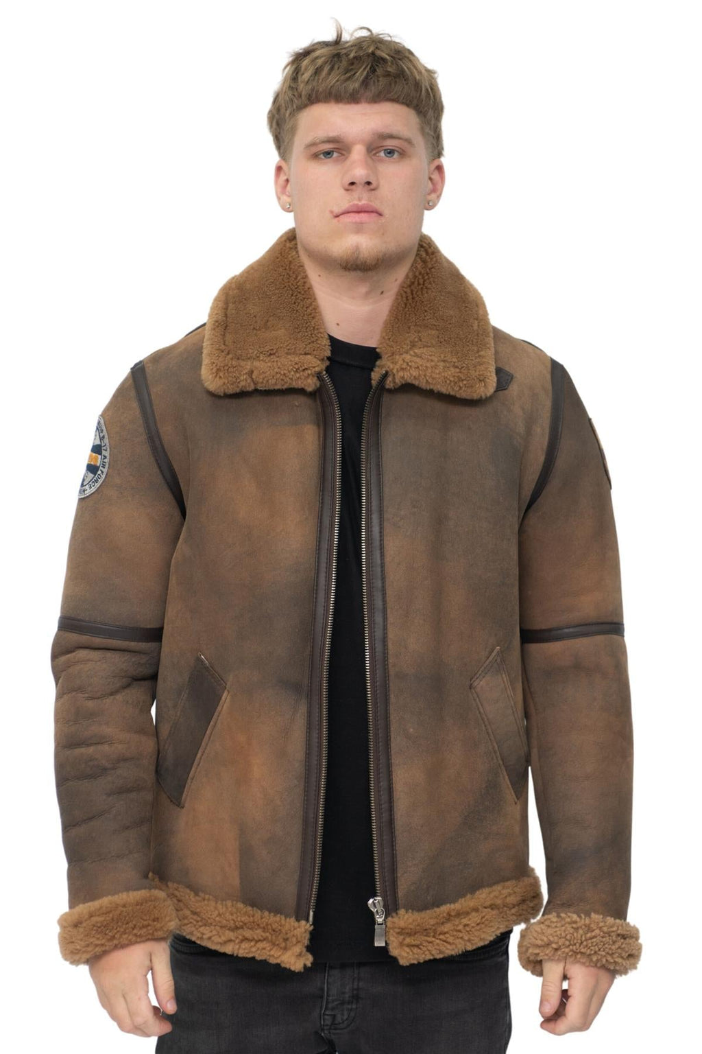 Mens B3 Sheepskin WW2 Bomber Jacket-Arnsberg