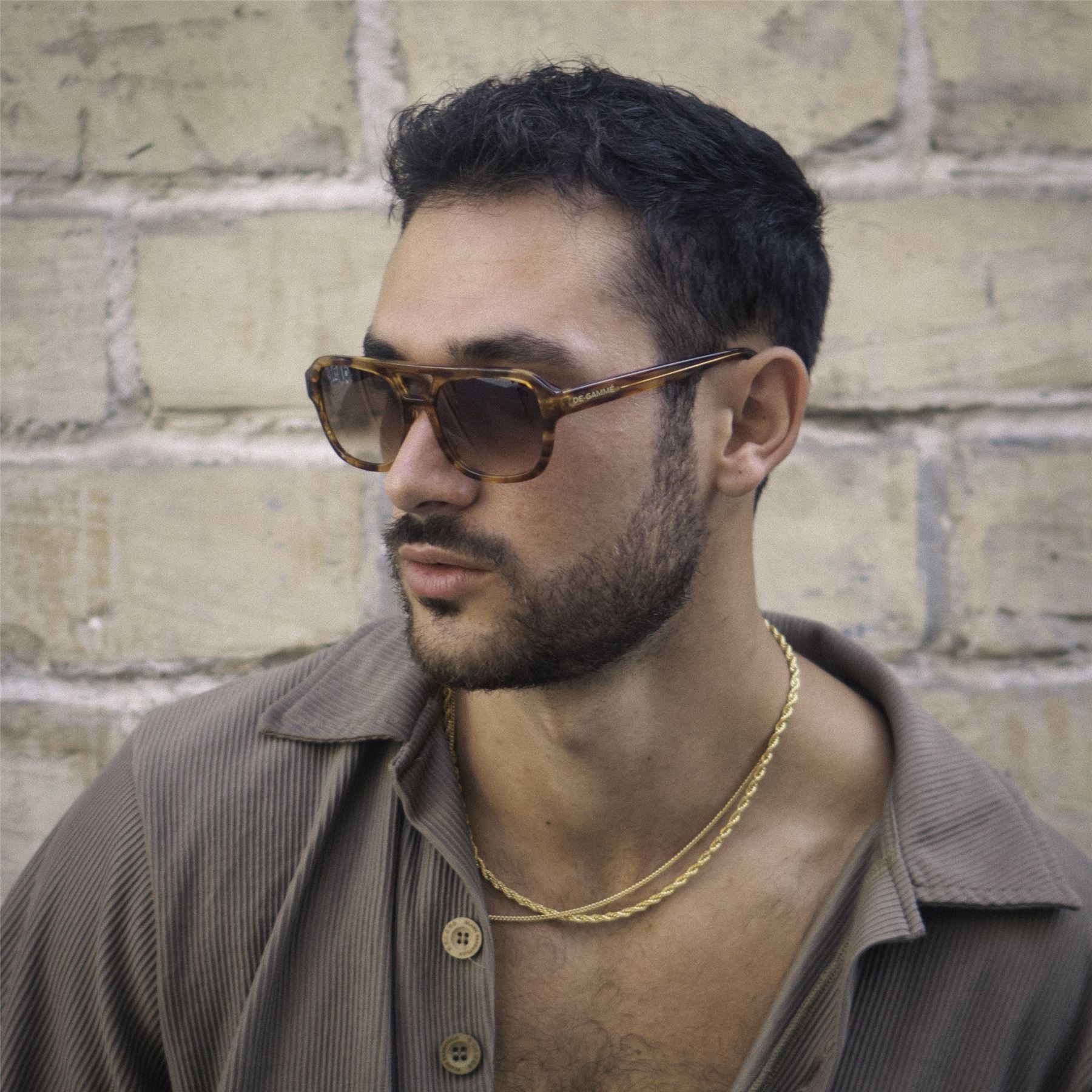 De-Gamme Brown Rectangle Polarized Sunglasses - Rome