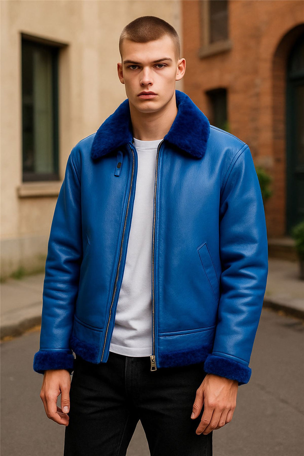 Mens B3 Bomber RAF Aviator Sheepskin Jacket -Wyndham