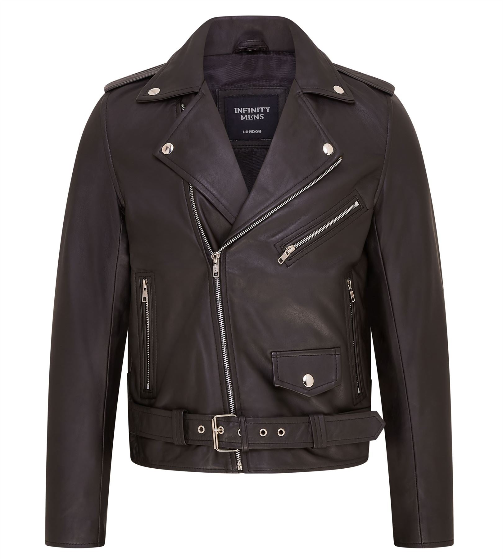 Mens Classic Brando Leather Biker Jacket - Heinola